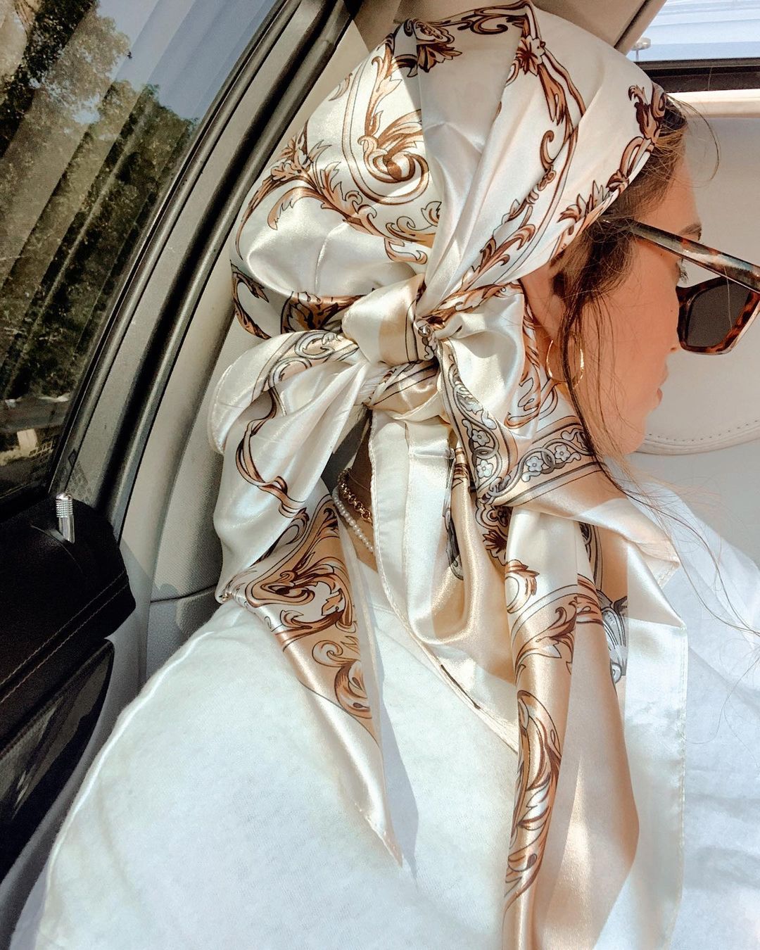 Silk Scarf Square - الساتان ساحة وشاح المرأة مسلم الحجاب