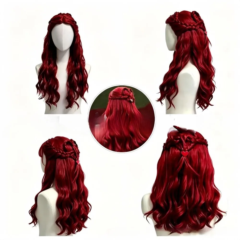 باروكة شعر صناعي طويلة ومجعدة  - مراجعة Women'S Red Accessories وسعره